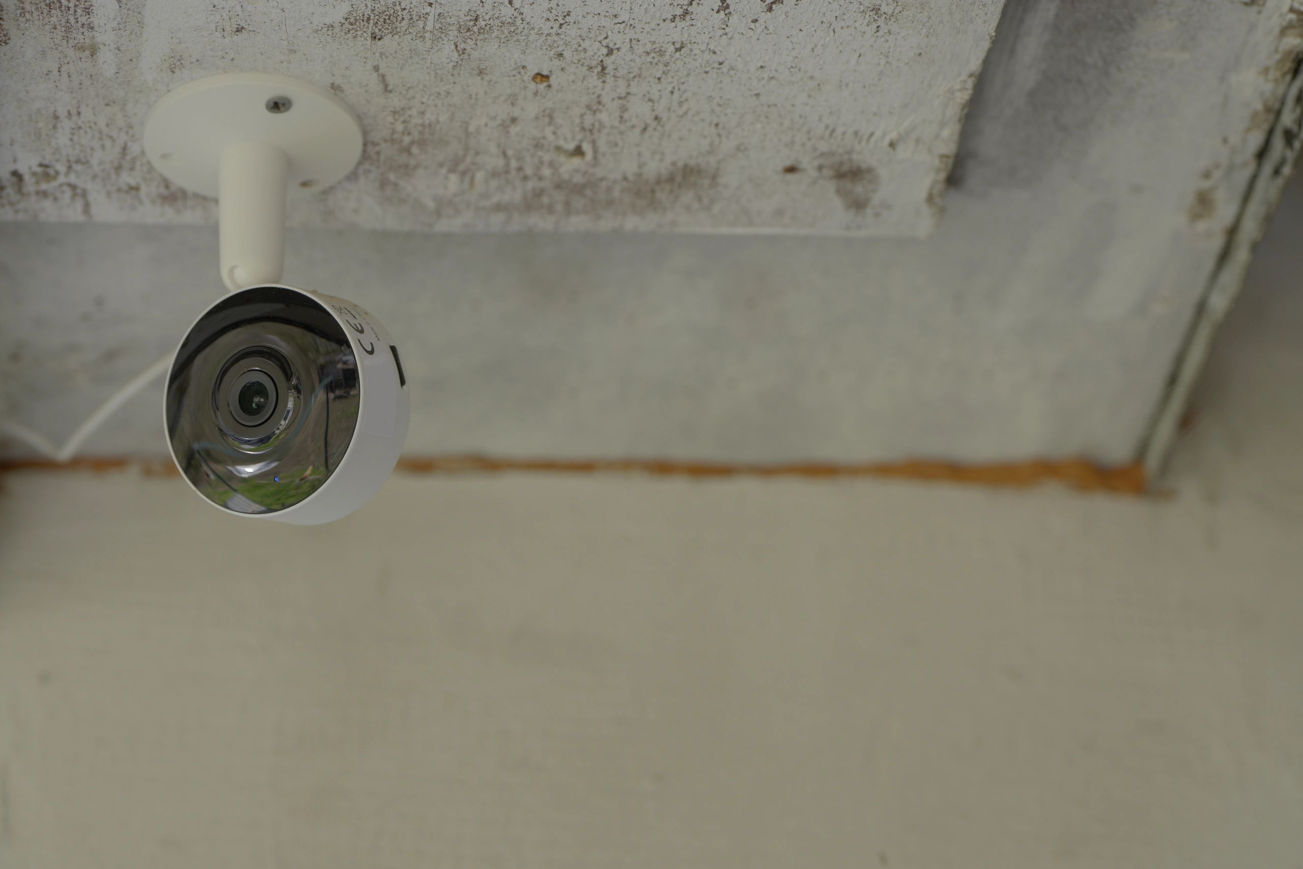 Installed security camera showing professional setup and reliable monitoring equipment